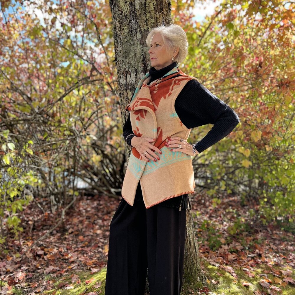 New - Women's Crossover Vest - Aponi in Powderhorn